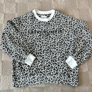 Abercrombie & Fitch Soft Collection White Leopard Crewneck Sweatshirt Size S